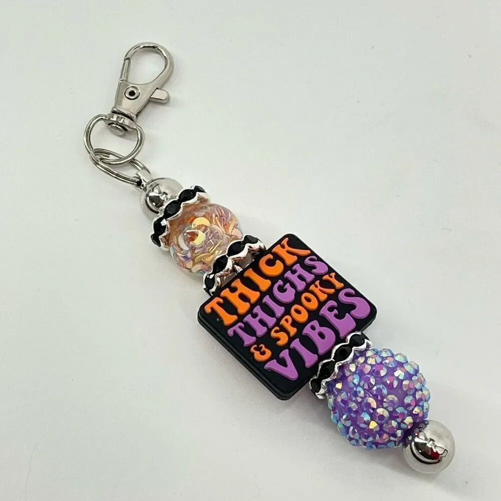 Keychain purse charm Beaded Keychain For Women, Bar Keychain, Silicone bead keyc - Picture 7 of 9